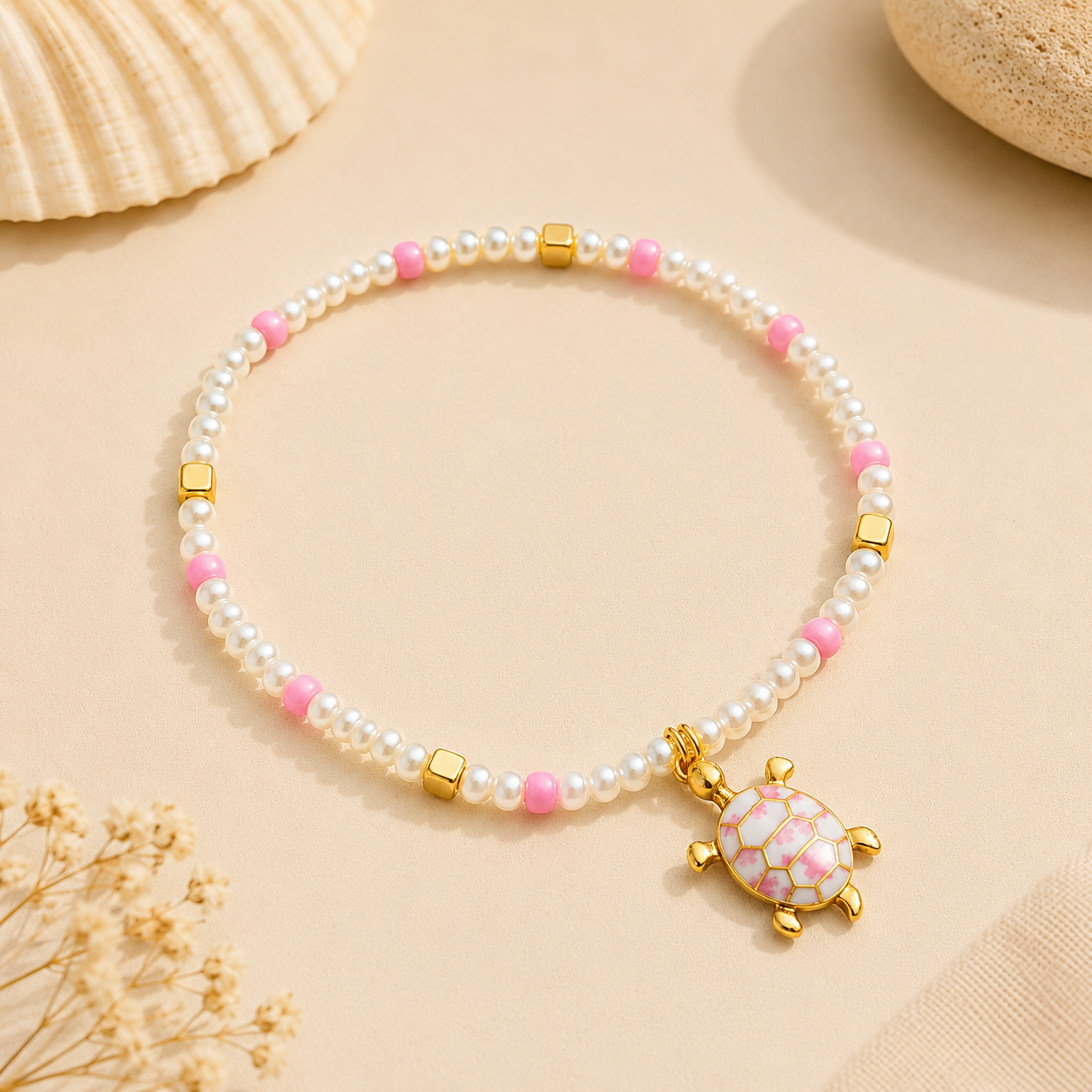 Blush Tide Turtle Anklet/Bracelet